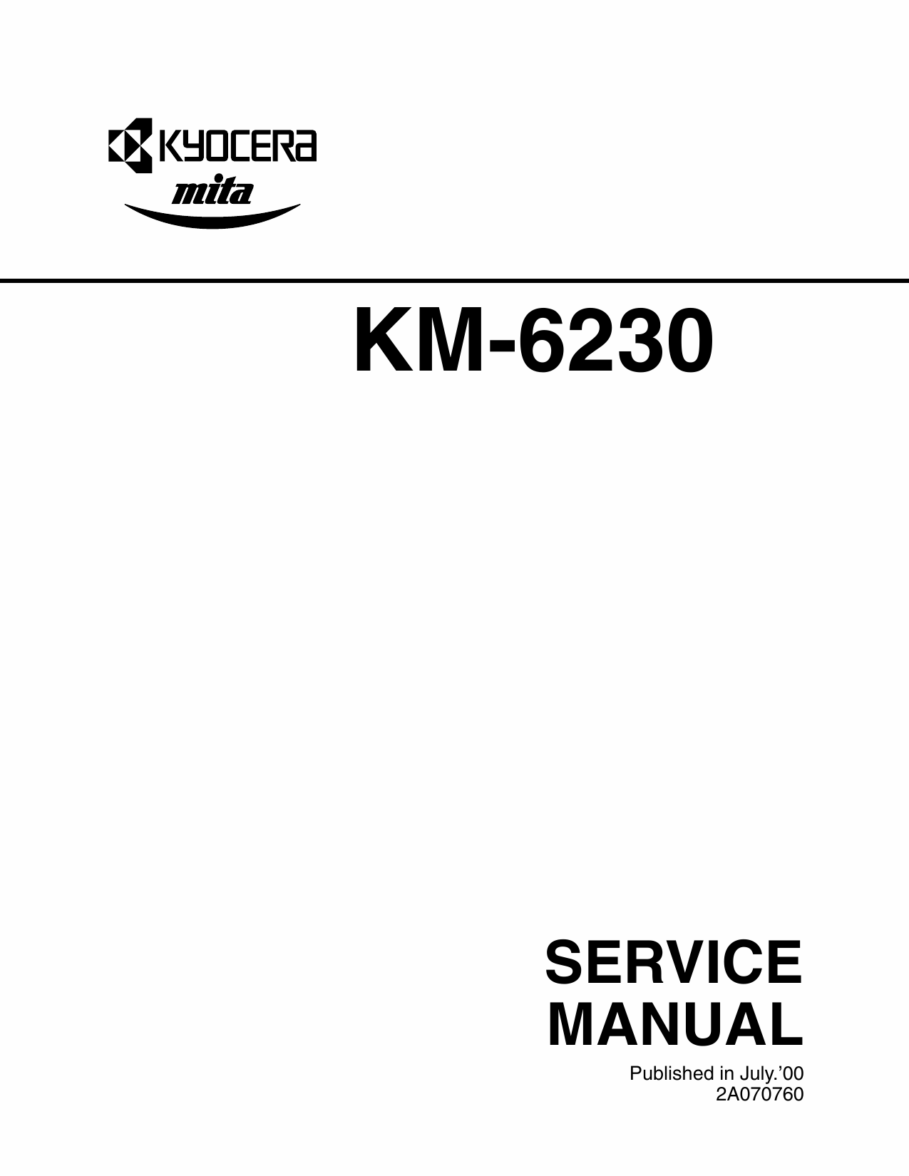 KYOCERA Copier KM-6230 Parts and Service Manual-1
